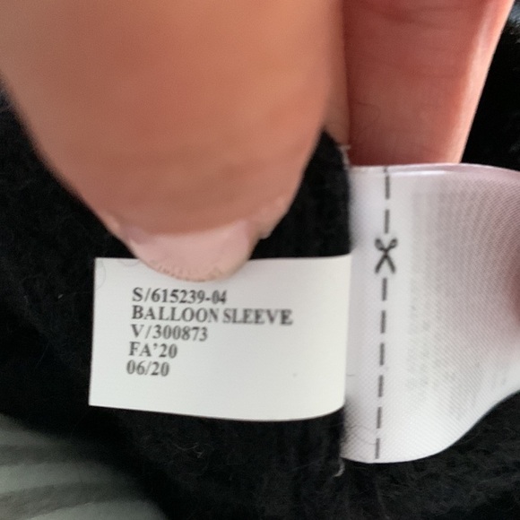 BANANA REPUBLIC‎ balloon sleeves Wool Alpaca Blend Black Mock Neck Sweater XS - Picture 5 of 12